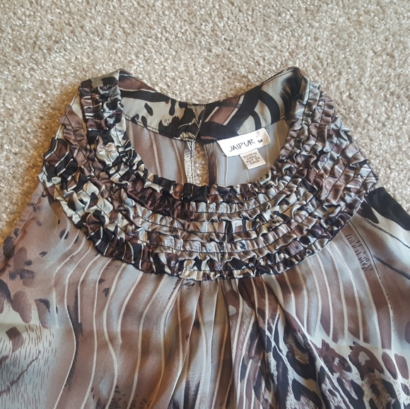 Jaipur animal print halter neck detail sleeveless blouse Sz M - Picture 3 of 8